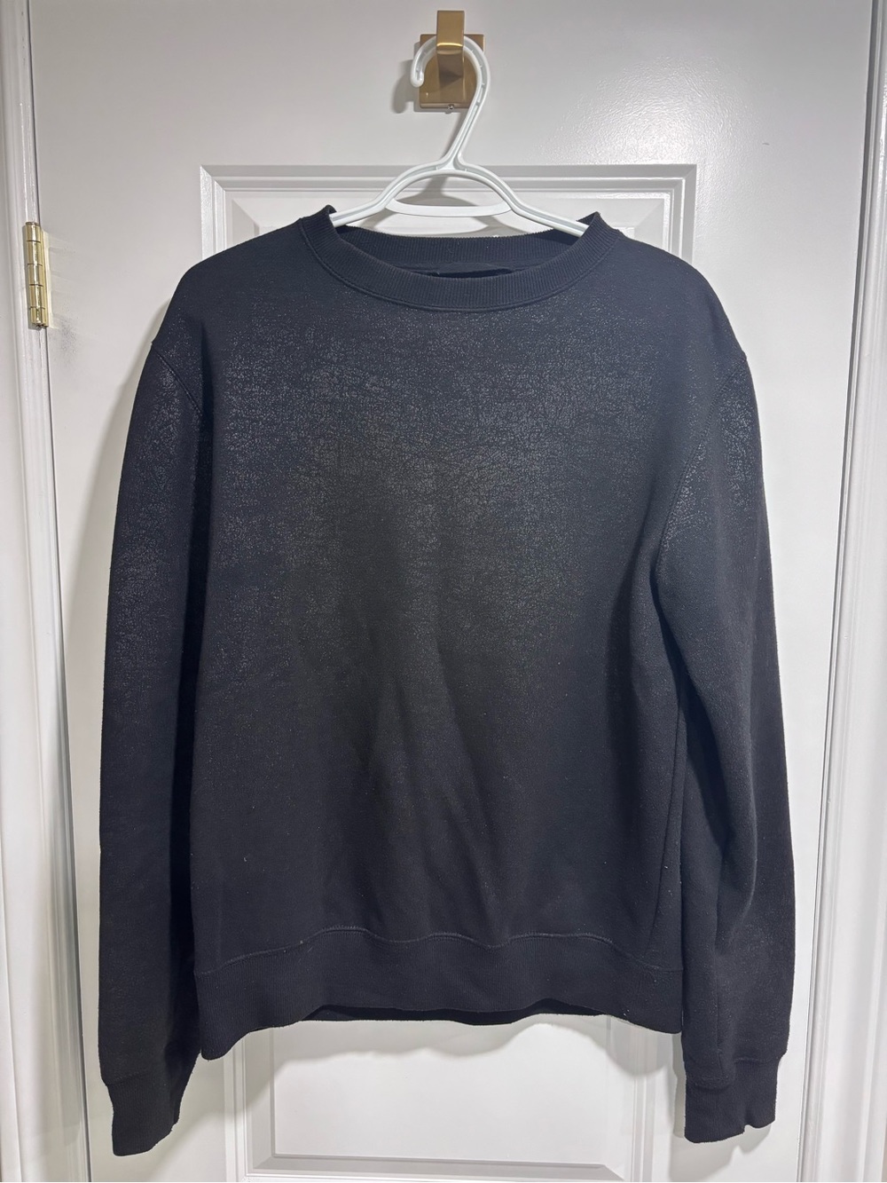 Black Leather-Like Sweater